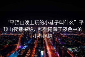 “平頂山晚上玩的小巷子叫什么”平頂山夜巷探秘，那些隱藏于夜色中的小巷風(fēng)情