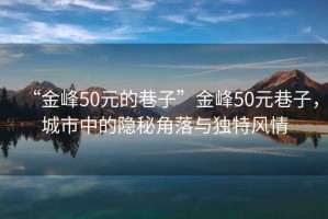 “金峰50元的巷子”金峰50元巷子，城市中的隱秘角落與獨特風情