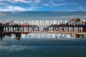 “palipali2線路檢測(cè)3果1”P(pán)alipali2線路檢測(cè)最新進(jìn)展，成功實(shí)現(xiàn)數(shù)據(jù)傳輸，第三階段的成果令人矚目