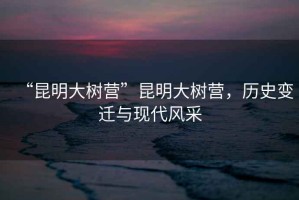 “昆明大樹(shù)營(yíng)”昆明大樹(shù)營(yíng)，歷史變遷與現(xiàn)代風(fēng)采