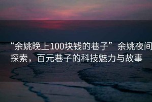 “余姚晚上100塊錢的巷子”余姚夜間探索，百元巷子的科技魅力與故事