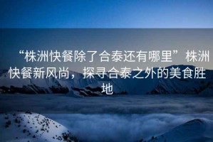 “株洲快餐除了合泰還有哪里”株洲快餐新風(fēng)尚，探尋合泰之外的美食勝地