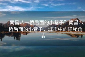 “南昌八一橋后面的小巷子”南昌八一橋后面的小巷子，城市中的隱秘角落