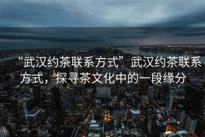 “武漢約茶聯(lián)系方式”武漢約茶聯(lián)系方式，探尋茶文化中的一段緣分