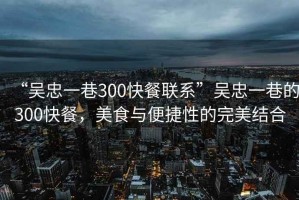 “吳忠一巷300快餐聯(lián)系”吳忠一巷的300快餐，美食與便捷性的完美結(jié)合