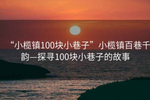 “小欖鎮(zhèn)100塊小巷子”小欖鎮(zhèn)百巷千韻—探尋100塊小巷子的故事