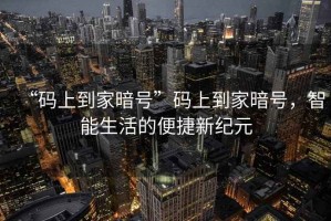 “碼上到家暗號”碼上到家暗號，智能生活的便捷新紀元