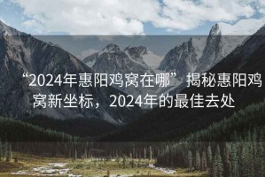 “2024年惠陽雞窩在哪”揭秘惠陽雞窩新坐標，2024年的最佳去處