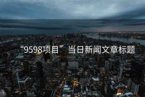 “9598項目”當日新聞文章標題