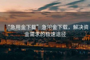 “急用金下載”急用金下載，解決資金需求的極速途徑