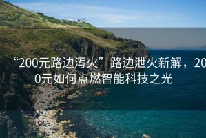 “200元路邊瀉火”路邊泄火新解，200元如何點(diǎn)燃智能科技之光