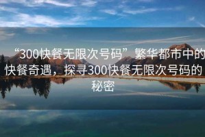 “300快餐無限次號碼”繁華都市中的快餐奇遇，探尋300快餐無限次號碼的秘密