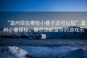 “溫州現(xiàn)在哪些小巷子還可以玩”溫州小巷探秘，那些依舊留存的游戲樂趣