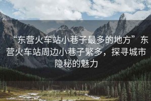 “東營(yíng)火車站小巷子最多的地方”東營(yíng)火車站周邊小巷子繁多，探尋城市隱秘的魅力