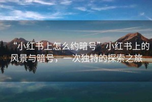 “小紅書上怎么約暗號”小紅書上的風(fēng)景與暗號，一次獨特的探索之旅