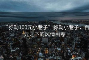 “彌勒100元小巷子”彌勒小巷子，百元之下的風情畫卷