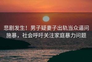 悲劇發(fā)生！男子疑妻子出軌當(dāng)眾逼問施暴，社會呼吁關(guān)注家庭暴力問題