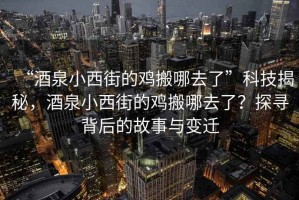 “酒泉小西街的雞搬哪去了”科技揭秘，酒泉小西街的雞搬哪去了？探尋背后的故事與變遷
