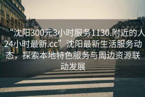 “沈陽(yáng)300元3小時(shí)服務(wù)1130.附近的人24小時(shí)最新.cc”沈陽(yáng)最新生活服務(wù)動(dòng)態(tài)，探索本地特色服務(wù)與周邊資源聯(lián)動(dòng)發(fā)展