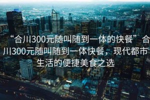“合川300元隨叫隨到一體的快餐”合川300元隨叫隨到一體快餐，現(xiàn)代都市生活的便捷美食之選