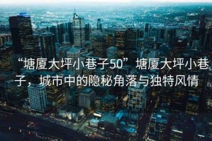 “塘廈大坪小巷子50”塘廈大坪小巷子，城市中的隱秘角落與獨特風情