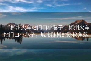 “郴州火車站門口小巷子”郴州火車站門口小巷子，城市脈搏的隱秘角落