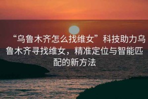 “烏魯木齊怎么找維女”科技助力烏魯木齊尋找維女，精準定位與智能匹配的新方法