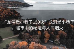 “龍洞堡小巷子150塊”龍洞堡小巷子，城市中的秘境與人間煙火