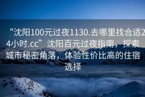 “沈陽100元過夜1130.去哪里找合適24小時.cc”沈陽百元過夜指南，探索城市秘密角落，體驗性價比高的住宿選擇