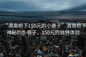“渭南橋下150元的小巷子”渭南橋下神秘的小巷子，150元的獨(dú)特體驗(yàn)