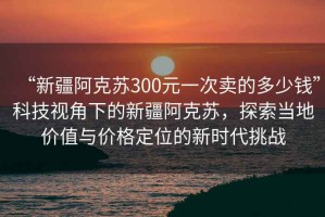 “新疆阿克蘇300元一次賣(mài)的多少錢(qián)”科技視角下的新疆阿克蘇，探索當(dāng)?shù)貎r(jià)值與價(jià)格定位的新時(shí)代挑戰(zhàn)