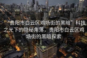 “貴陽市白云區(qū)雞場街的黑暗”科技之光下的隱秘角落，貴陽市白云區(qū)雞場街的黑暗探索