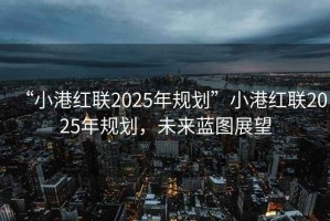 “小港紅聯(lián)2025年規(guī)劃”小港紅聯(lián)2025年規(guī)劃，未來藍(lán)圖展望