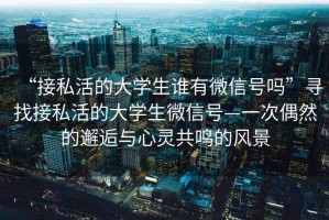 “接私活的大學(xué)生誰(shuí)有微信號(hào)嗎”尋找接私活的大學(xué)生微信號(hào)—一次偶然的邂逅與心靈共鳴的風(fēng)景