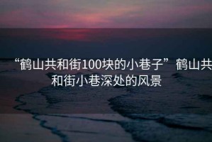 “鶴山共和街100塊的小巷子”鶴山共和街小巷深處的風景