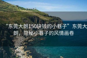 “東莞大朗150塊錢的小巷子”東莞大朗，隱秘小巷子的風(fēng)情畫卷