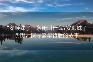 “安順妹子一條街叫什么?安順妹子一條街，探尋繁華背后的故事