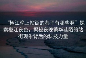 “椒江晚上站街的巷子有哪些啊”探索椒江夜色，揭秘夜晚繁華巷陌的站街現(xiàn)象背后的科技力量