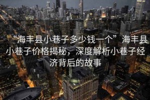 “海豐縣小巷子多少錢一個”海豐縣小巷子價格揭秘，深度解析小巷子經濟背后的故事