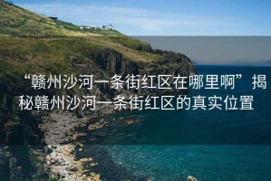 “贛州沙河一條街紅區(qū)在哪里啊”揭秘贛州沙河一條街紅區(qū)的真實位置