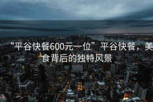 “平谷快餐600元一位”平谷快餐，美食背后的獨(dú)特風(fēng)景