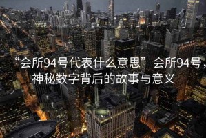 “會所94號代表什么意思”會所94號，神秘?cái)?shù)字背后的故事與意義