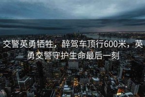交警英勇犧牲，醉駕車頂行600米，英勇交警守護(hù)生命最后一刻