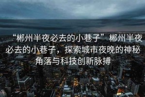 “郴州半夜必去的小巷子”郴州半夜必去的小巷子，探索城市夜晚的神秘角落與科技創(chuàng)新脈搏