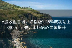 A股收盤喜訊，滬指漲1.45%成功站上3800點(diǎn)大關(guān)，市場(chǎng)信心顯著提升