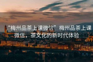 “梅州品茶上課微信”梅州品茶上課微信，茶文化的新時(shí)代體驗(yàn)