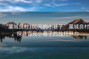 “藁城良村100元的小巷子”藁城良村，探尋百元小巷子的獨特魅力