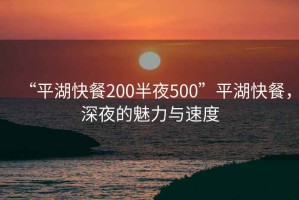 “平湖快餐200半夜500”平湖快餐，深夜的魅力與速度