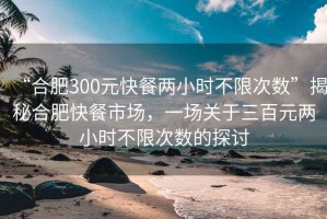 “合肥300元快餐兩小時不限次數(shù)”揭秘合肥快餐市場，一場關(guān)于三百元兩小時不限次數(shù)的探討