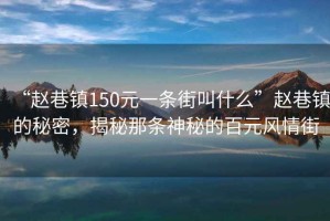 “趙巷鎮(zhèn)150元一條街叫什么”趙巷鎮(zhèn)的秘密，揭秘那條神秘的百元風(fēng)情街